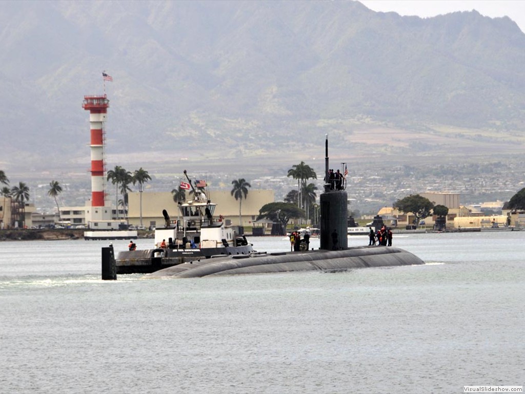 USS Charlotte (SSN-766) departs Pearl Harbor.